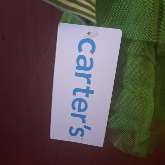 Carter's Green Striped Baby Dress - Picture 4 of 4